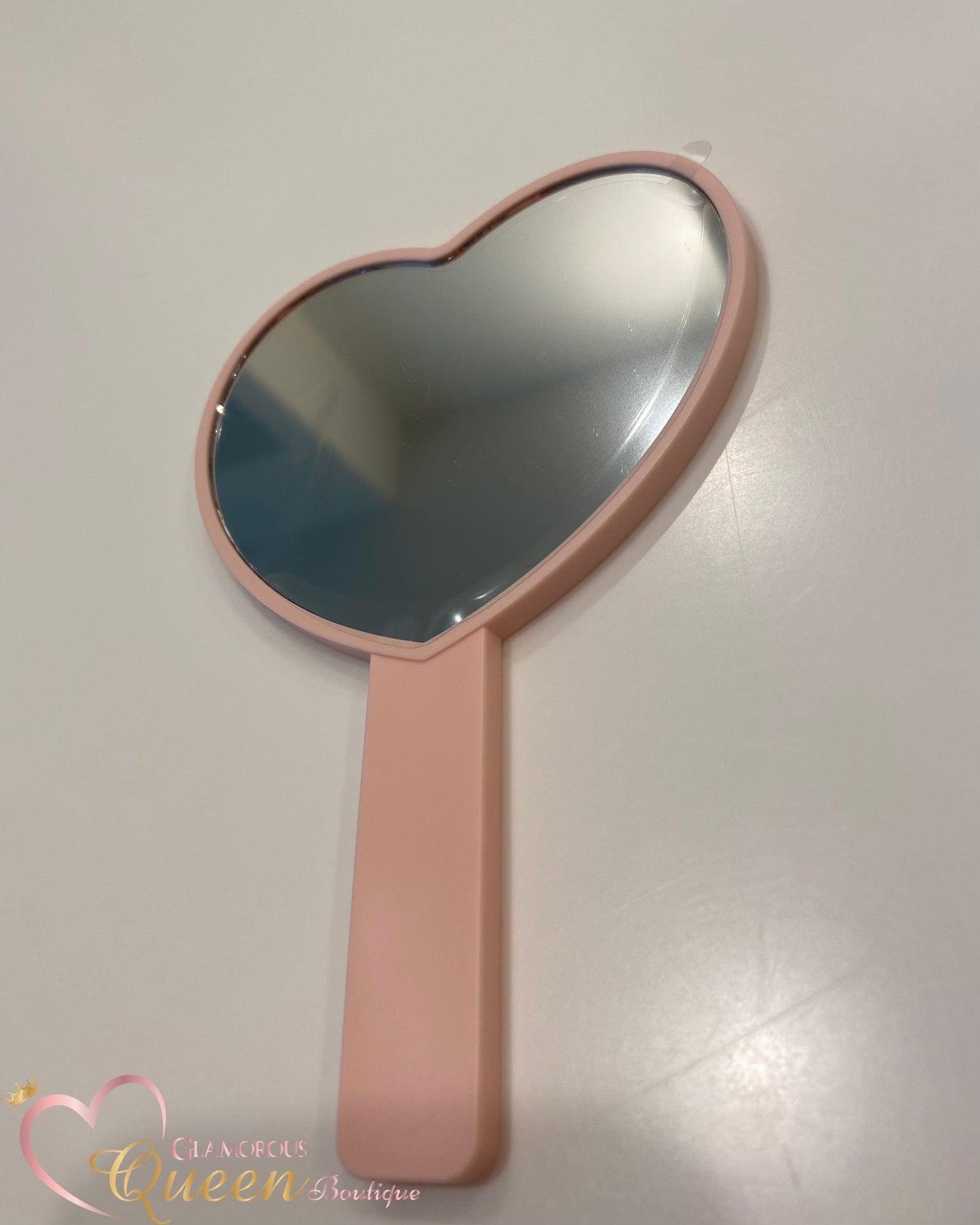 Pink Heart Shaped Hand Mirror