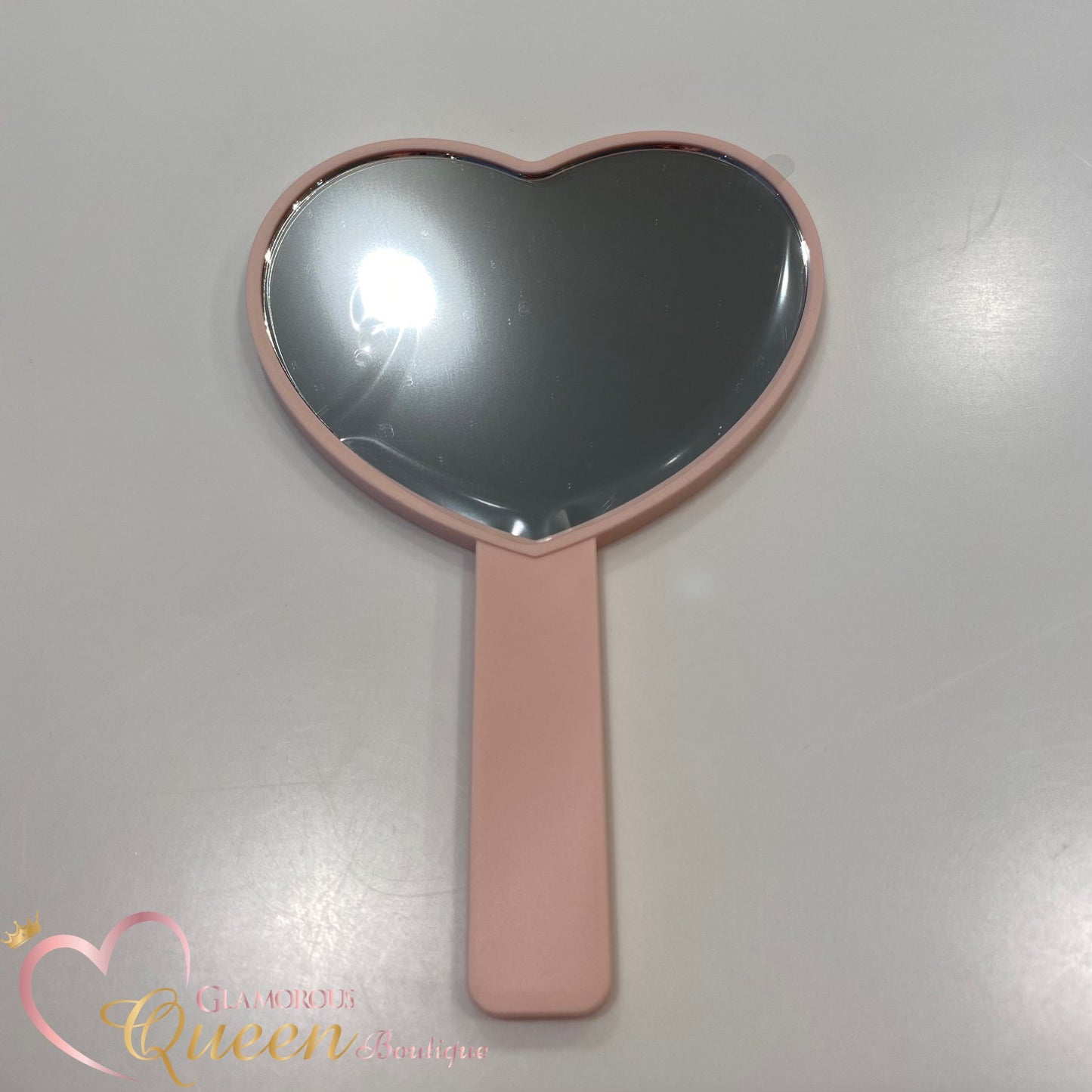 Pink Heart Shaped Hand Mirror