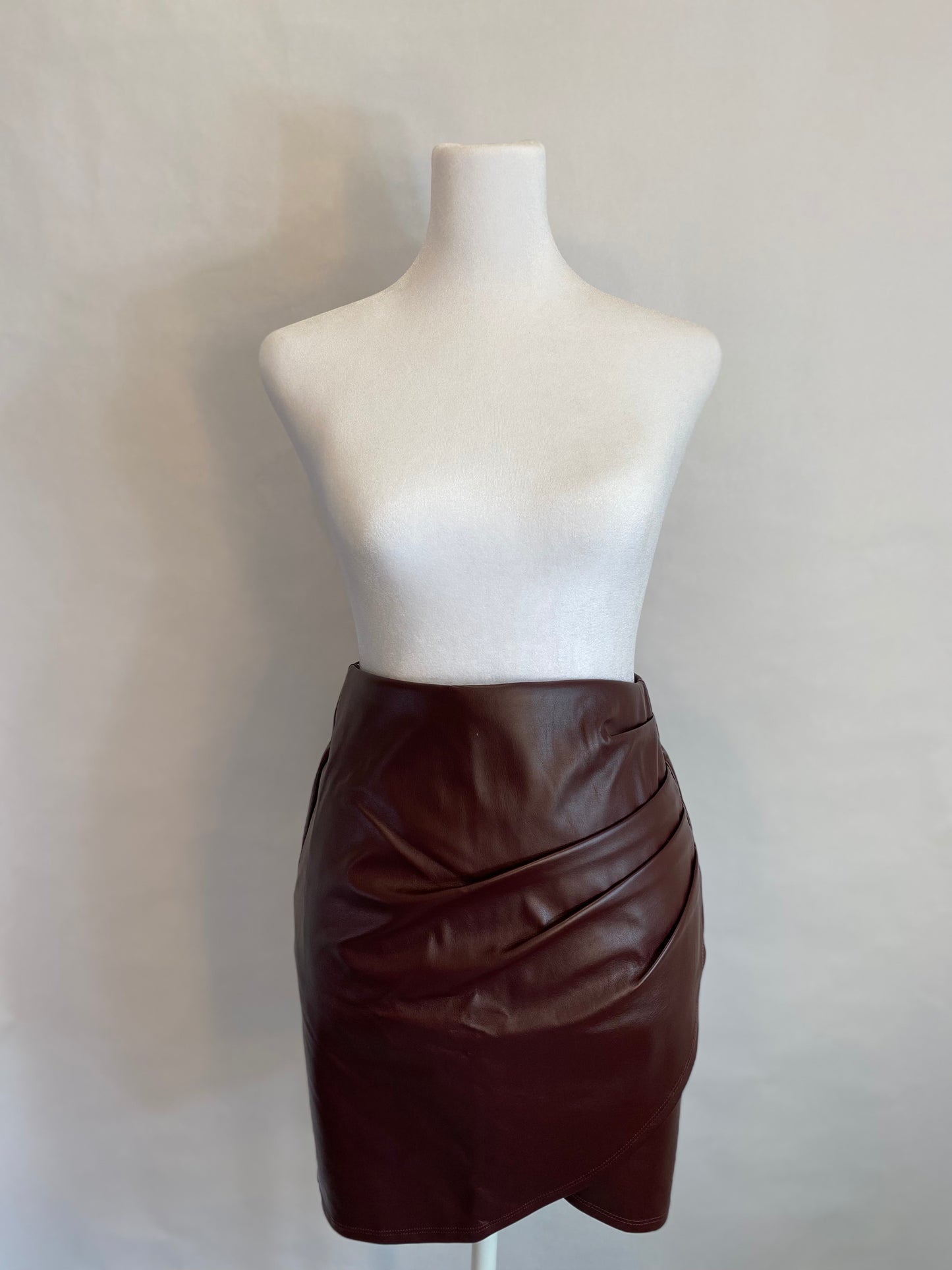 Dark Chocolate Leather Skirt