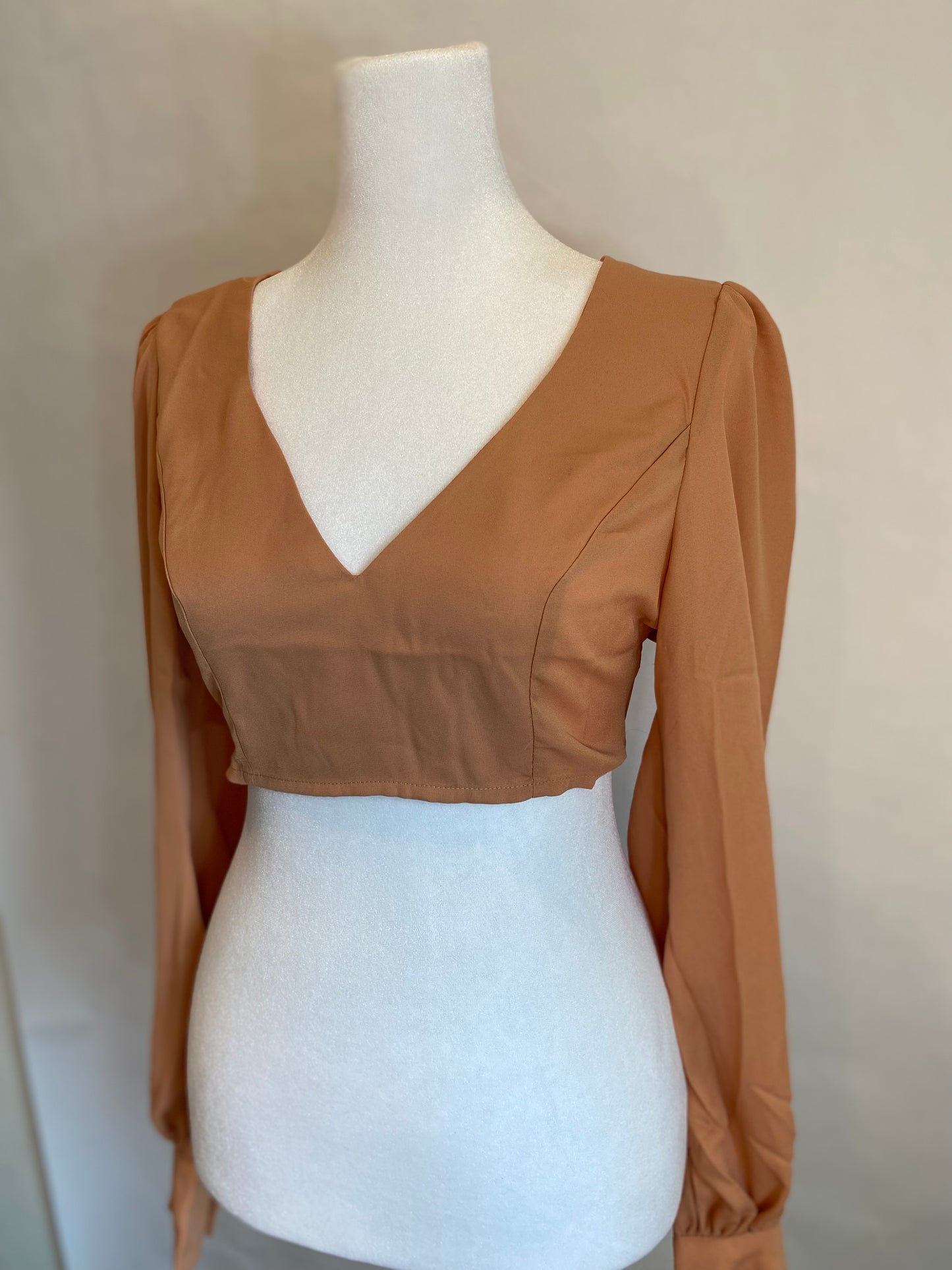 Caramel V Shape Crop Top